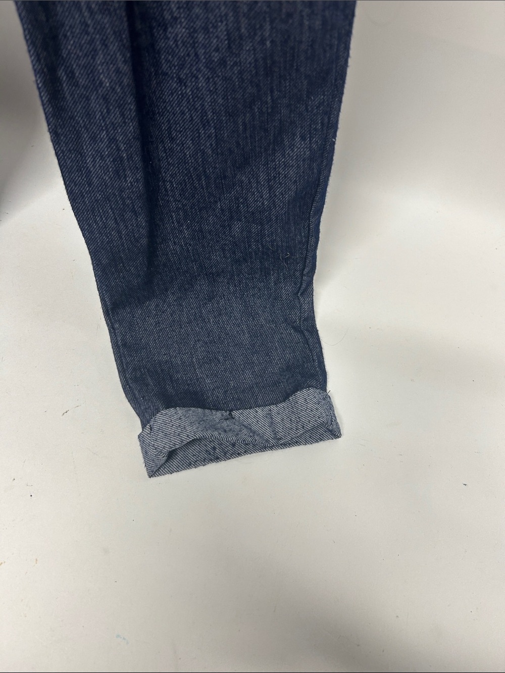 Sleeveless Navy Denim colored Jumpsuit with Drawstring Waist med soft - Picture 4 of 6